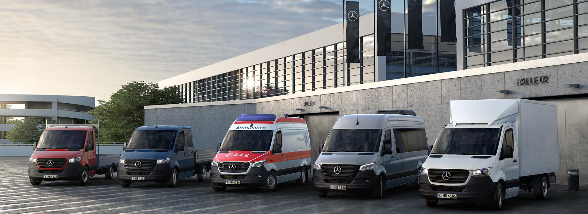 Mercedes-Benz Range Sonderfahrzeuge, Pritsche, Krankentransport, Sprinter Tourer und Kastenwagen